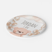 Assiettes En Carton Baby shower Teddy bear ours ペーパープレート (アングル)