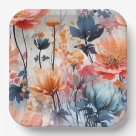 Assiettes en carton Blooming Charm ペーパープレート