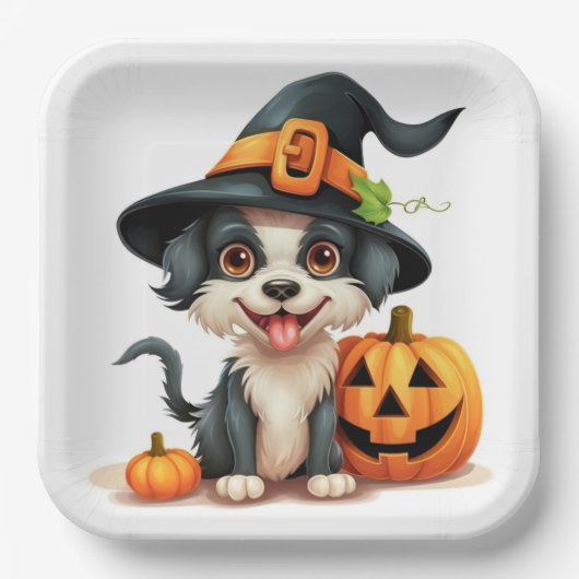 Assiettes en carton Canine Creatures of the Night ペーパープレート (正面)