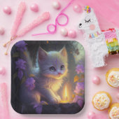 Assiettes en carton chat Fleur ペーパープレート (パーティー)