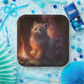 Assiettes en carton chat Fleur ペーパープレート (パーティー)