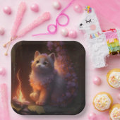 Assiettes en carton chat Fleur ペーパープレート (パーティー)