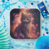 Assiettes en carton chat Fleur ペーパープレート (パーティー)