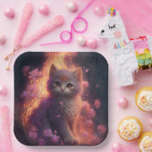 Assiettes en carton chat Fleur ペーパープレート (パーティー)