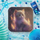 Assiettes en carton chat Fleur ペーパープレート (パーティー)