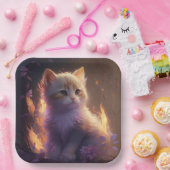 Assiettes en carton chat Fleur ペーパープレート (パーティー)