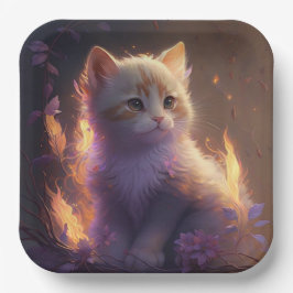 Assiettes en carton chat Fleur ペーパープレート