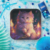 Assiettes en carton chat Fleur ペーパープレート (パーティー)