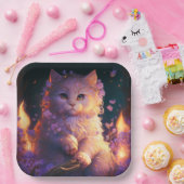 Assiettes en carton chat Fleur ペーパープレート (パーティー)