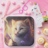 Assiettes en carton chat Fleur ペーパープレート (パーティー)