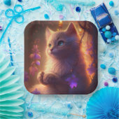 Assiettes en carton chat Fleur ペーパープレート (パーティー)