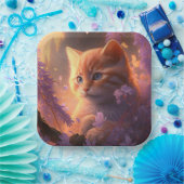 Assiettes en carton chat Fleur ペーパープレート (パーティー)