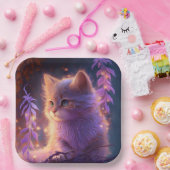 Assiettes en carton chat Fleur ペーパープレート (パーティー)