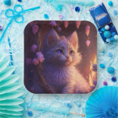 Assiettes en carton chat Fleur ペーパープレート (パーティー)