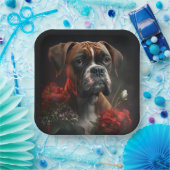 Assiettes en carton chien Boxer ペーパープレート (パーティー)