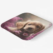 Assiettes en carton chien Fleur ペーパープレート (傾斜あり)