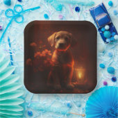 Assiettes en carton chien Fleur ペーパープレート (パーティー)