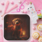 Assiettes en carton chien Fleur ペーパープレート (パーティー)