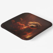 Assiettes en carton chien Fleur ペーパープレート (傾斜あり)