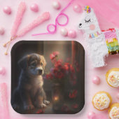 Assiettes en carton chien Fleur ペーパープレート (パーティー)