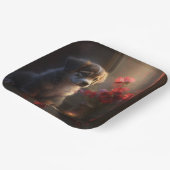 Assiettes en carton chien Fleur ペーパープレート (傾斜あり)