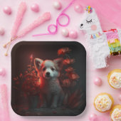 Assiettes en carton chien Fleur ペーパープレート (パーティー)