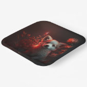 Assiettes en carton chien Fleur ペーパープレート (傾斜あり)