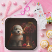 Assiettes en carton chien Fleur ペーパープレート (パーティー)