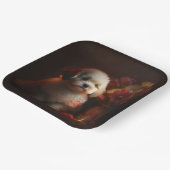 Assiettes en carton chien Fleur ペーパープレート (傾斜あり)