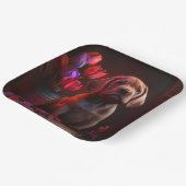 Assiettes en carton chien Fleur ペーパープレート (傾斜あり)