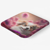 Assiettes en carton chien Fleur ペーパープレート (傾斜あり)