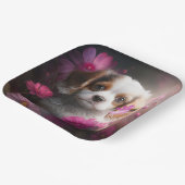 Assiettes en carton chien Fleur ペーパープレート (傾斜あり)