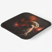 Assiettes en carton chien Fleur ペーパープレート (傾斜あり)