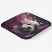 Assiettes en carton chien Fleur ペーパープレート (傾斜あり)