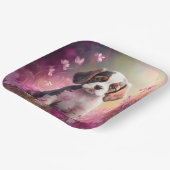 Assiettes en carton chien Fleur ペーパープレート (傾斜あり)