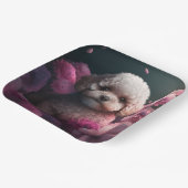 Assiettes en carton chien Fleur ペーパープレート (傾斜あり)