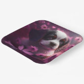 Assiettes en carton chien Fleur ペーパープレート (傾斜あり)