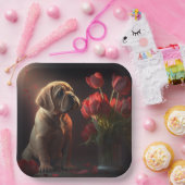 Assiettes en carton chien Fleur ペーパープレート (パーティー)