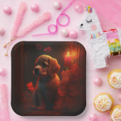 Assiettes en carton chien Fleur ペーパープレート (パーティー)