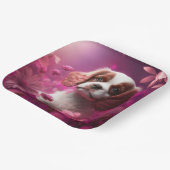 Assiettes en carton chien Fleur ペーパープレート (傾斜あり)