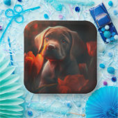 Assiettes en carton chien Fleur ペーパープレート (パーティー)