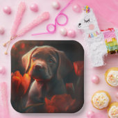 Assiettes en carton chien Fleur ペーパープレート (パーティー)