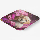 Assiettes en carton chien Fleur ペーパープレート (傾斜あり)
