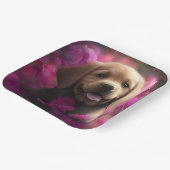 Assiettes en carton chien Fleur ペーパープレート (傾斜あり)