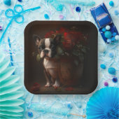 Assiettes en carton chien Fleur ペーパープレート (パーティー)