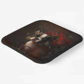 Assiettes en carton chien Fleur ペーパープレート (傾斜あり)