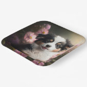 Assiettes en carton chien Fleur ペーパープレート (傾斜あり)