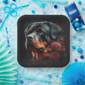 Assiettes en carton chien Rottweiler  ペーパープレート (パーティー)