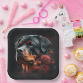 Assiettes en carton chien Rottweiler  ペーパープレート (パーティー)