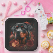 Assiettes en carton chien Rottweiler  ペーパープレート (パーティー)